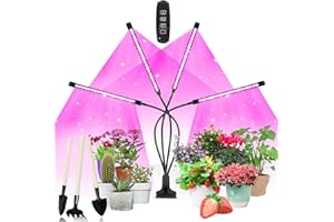 COKOLILA Lámpara para plantas, 80 LEDs de Luz de Espectro Completo, Lámpara de Crecimiento Regulable con Temporizador para Plantas de Interior Pequeñas