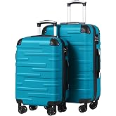 COOLIFE Set of 3 suitcases, M+L+XL, ABS hard case, with wheels and TSA | Quiet Wheels, YKK Zippers, Impact Resistant Corners,