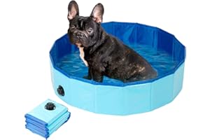 Sweetypet Pool: Faltbarer Hundepool mit rutschfestem Boden & Ablassventil, 80 x 20 cm (Faltbarer Pool, Faltbares Planschbecken, Zusammenfalten)