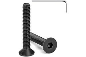 Tunejoy Tornillos de Cabeza Avellanada M4 x 25 mm Negro Tornillo Avellanado Hexagonal de Acero Inoxidable A2 V2A Norma DIN 7991 con llave Allen Rosca Completa 20 Piezas