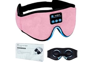 ZUXNZUX Masque de Sommeil Bluetooth, 3D Masque de Nuit femme et Homme, Masque Yeux Nuit Sommeil Pour Dormir Faire la Sieste Voyager Yoga Méditation