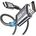 JSAUX Câble USB C vers HDMI 2M, Câble USB Type C vers HDMI 4K UHD (Compatible avec Thunderbolt 3) pour iPhone 17/16 Pro Max, 