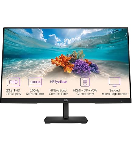HP M24fw FHD Monitor, 23.8 inch(60.5 cm) 1920 x1080 Pixels, 3