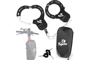 TRIPVEA® Antivol Trottinette électrique, Velo, Poussette - Cadenas Ultra résistant - antivol Menottes chaîne 10 maillons - Longueur 56 cm - Ø 8 cm - Serrure + 3 clés