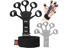 Hand Grip Strengthener - Adjustable Finger Exerciser and Finger Stretcher - Grip Strength Trainer for Hand Therapy, Rock Clim