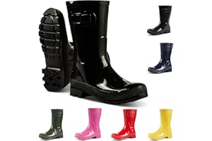JUJU Womens Boots, Waterproof Ladies Wellies, Comfy and Stylish Fit, Easy Slip On, Womens Wellington Boots UK Sizes 3-8