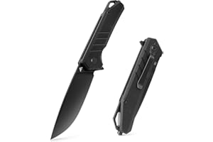 FLISSA Navaja Plegable, Cuchillo Plegable con Mango de G10, EDC de 200mm, con Rompecristales, Material D2, para Camping, Senderismo, Viaje, Coche