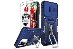 LeYi Etui do Samsung A56/A36 5G ze szkłem hartowanym [2 opakowanie], etui do Samsung Galaxy A 36 56 z ochroną aparatu [Slidable] Odporny na wstrząsy wojskowy z pierścieniem uchwyt TPU etui zderzak,