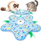SOGUD İnteraktif Kedi Oyuncağı - Otomatik Hareketli T&uuml;y, Saklamba&ccedil; Oyun Matı - 3 Modlu, Dokunmatik Aktivasyonlu, USB Şarjlı E