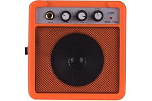 KOCAN guitar amplifier, 5W Mini Guitar Amplifier Amp Speaker with 3.5mm & 6.35mm Inputs 1/4 Inch Output Supports Volume Tone Adjustment Overdrive