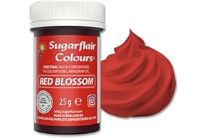 SUGARFLAIR COLOURS Sugarflair Spectral Concentrated Paste Colours Red Blossom, Rossom Colorante Alimentare Pasta, Colorante per Pasta di Zucchero e Mazapán - 25g