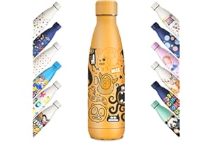 KollyKolla Borraccia Termica Bambini 500ml, Stampa 3D Borraccia Termica, Borracce Termiche, Bottiglia Acqua Senza BPA, Borracce per Bambina, Scuola, Sport, Yoga, Campeggio, Ciclismo