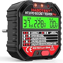 Socket Tester, RCD Tester with LED, GFCI test, Voltage and Frequency Display