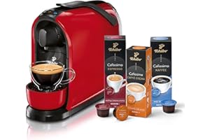 ‎TCHIBO Tchibo Cafissimo „Pure“ Kaffeemaschine Kapselmaschine inkl. 30 Kapseln für Caffè Crema, Espresso und Kaffee, Rot