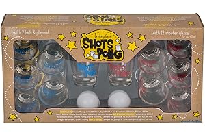 Out of the blue Boire Shots Pong avec Terrain de Jeu, 12 Verres et 2 balles pour Environ 60 ML, 93/2087, Multicolore