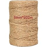 HUYIYI 202m Jute-Schnur,Garten Kordel Bastelschnur Natürliche Jute Schnur Dekokordel für Garten Tortenspritze DIY Kunstgewerb