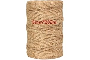 HUYIYI 202m Jute-Schnur,Garten Kordel Bastelschnur Natürliche Jute Schnur Dekokordel für Garten Tortenspritze DIY Kunstgewerbe Gartenarbeit Geschenke Dekoration, 3Ply