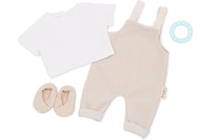 LullaBaby 14-Inch Clothes – Stylish Top, Shoes & Teether Accessory – Imaginative Play – Toys For Kids Ages 2 & Up – Baby Doll Jumper Outfit, sólido, Multicolor (Maison Battat Inc. LBY7675Z)