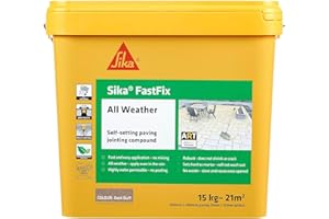 Sika – FastFix All Weather Self-Setting Paving Jointing Compound – Ready to Use – No Mixing Required – Dark Buff – 15kg – 21 sq. m