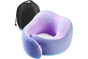 Gemice Poduszka podróżna na kark, z zapięciem na rzepy, poduszka podróżna, pianka do odkładania kręgosłupa, dla dorosłych, gadżety samolotowe, z warstwą materiału do łatwego demontażu i czyszczenia
