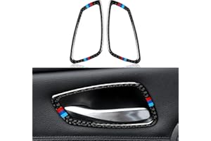OYDDL Lot de 2 autocollants en fibre de carbone pour portière de voiture Compatible avec BMW Série 3 E90 E91 E92 E93 2005 2006 2007 2008 2009 2010 2011 2012 Accessoires d'intérieur