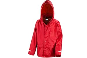 RAINSUIT SHOP Kids Waterproof Rain Jacket In Black, Pink, Red or Royal Blue Childs Childrens Boys Girls