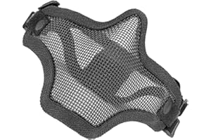 Fockety Protection du Visage, Grille de Protection en Acier de 54 à 62 Cm, Demi-Visage, Design Cool Haute Résistance pour Les Activités de Plein air.