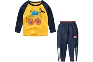 Yilaku abbigliamento per ragazzi tuta per bambini Ragazzi Felpa con stampa di dinosauri e pantaloni della tuta 2 pezzi Set 2-10 anni