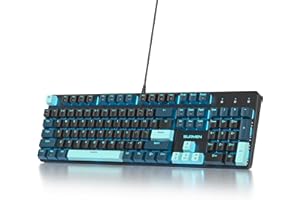 SbocKeeb V200 Pełnowymiarowa klawiatura mechaniczna, 104 klawisze, przewodowa, podświetlana USB RGB klawiatura do gier z czerwonymi przełącznikami, pełna ochrona przed zjawiskami, amerykańska QWERTY,