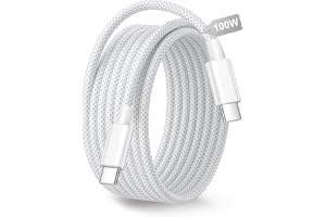 3m USB-C till USB-C-kabel 100W PD-snabbladdning, vit nylonflätad