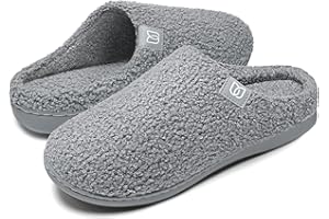 WateLves Damen Hausschuhe mit Memory Foam Rutschfest Winter Warme Faux Pelz Pantoffeln Weiche Flache Plüsch Slippers im Herbst und Winter für Drinnen und Draussen