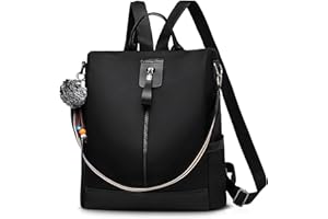 DIRRONA Mochila de Mujer Antirrobo Mochilas Gran Impermeable Capacidad Ligera Viaje Bolsas de Hombro Backpack Mochila de Mujer Negro A