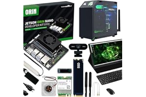 Yahboom Jetson Orin Nano Super 4GB Development Kit AI Robots,UHD 15.6in Touch Screen + Jetson Case + USB Camera + Wireless Keyboard and Mouse (Orin Nano 4GB ULT Kit)