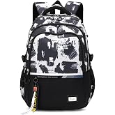Amythe Teenage School Backpacks 32 L with Trolley Strap, Black | School Backpack Boy 11-17 Years, Laptop Bag 15.6" for Boys,