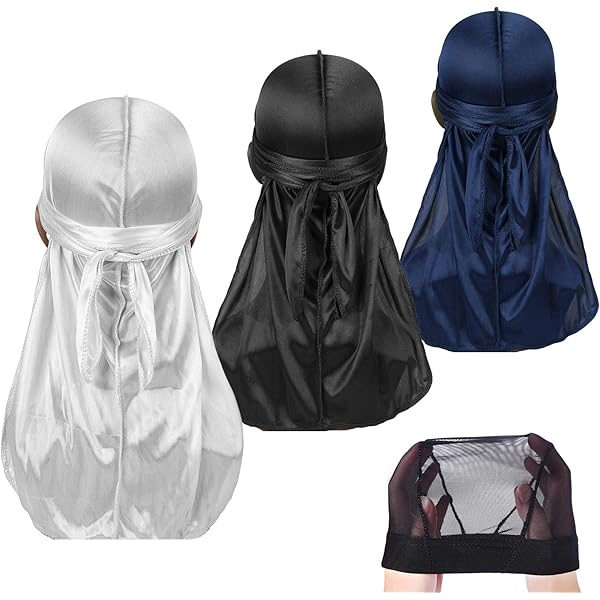 SATINIOR Seidige Durag Kappen - 8er Set Mit Langem Schwanz