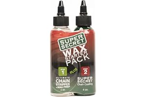 SILCA Pro Décapant de chaîne de vélo |nettoyer en 10 minutes, égoutter et rincer à l'eau |Technologie de nettoyage Lift and Encapsulate | Bouteilles de décapant de 4 oz et de cire Super Secret de 4 oz