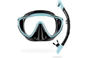 CRESSI Adult Wide View Single Lens Comfortable Snorkeling Mask & Dry Snorkel - Tino & Scilla: made in Italy