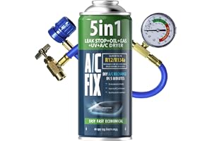 AC FIX 5-i-1 – R134a + Slang, 235 g Köldmedium för bilens luftkonditionering med olja, tätningsmedel, UV-färgämne, torkmedel