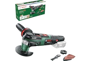 Bosch Home and Garden Outil multifonctions sans fil - AdvancedMulti 18 avec set d'accessoires (Livré sans batterie ni chargeur, système 18V, sous emballage carton) 0603104000 Vert