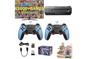 MIGEDY 2025 Nouveau Game Stick 4k 60,000 Jeux, Console de Jeu rétro intégrée à Plus de 60,000 Jeux, Plug & Play TV vidéo Retro Gaming Stick for Tout Le Monde(128G)