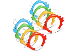 AQUADELOS X8 Aros Buceo Piscina con Forma De Pez 12 Cm. Juguetes Piscina Multicolores Divertidos Y Seguros para Niños Y Adultos Juguetes Buceo Ideales para Entrenamiento Y Juegos Acuáticos