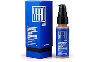 YAAN MAN Tinted Face Moisturizer for Men | With Goodness of Kale Oil & Trehalose | Moisturisers + Foundation | Healthy and Balanced Skin | For All Skin Type (Light), 30 gm
