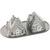 Nordic Ware D&uuml;et tavası zencefilli kurabiye evi, al&uuml;minyum, g&uuml;m&uuml;ş, 5 kap