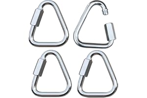 ULAWELLOR 4Pcs Moschettoni da Arrampicata in Acciaio Inox Moschettone A Vite Moschettone Arrampicata per Arrampicata Campeggio Escursionismo (Argento)