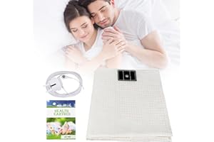 SOSISUL Erdungsmatte mit Erdungsanschlusskabel, Magnetfeldmatte mit 10% Silberfaser & 90% Bio-Baumwolle, Leitfähige Erdungsmatte für Besseren Schlaf (Queen99x203cm)