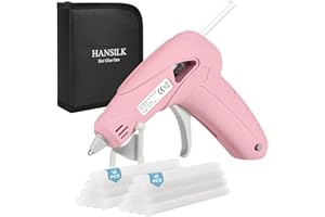 HANSILK Pistolet do klejenia na gorąco, ładowanie przez USB, z 20 pałeczkami do klejenia na gorąco, dwa tryby ogrzewania, szybkie nagrzewanie 90 s, 3-punktowy uchwyt do samodzielnego montażu i napraw,