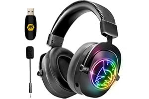 EMPIRE GAMING - WarCry P-W2 Cascos Auriculares para Juegos WiFi inalámbrico con Micrófono Desmontable 2.4GHz RGB -PS5/PS4/PC/Mac/Switch-Sonido Estéreo Envolvente-Cancelación de Ruido-Jack 3.5 mm