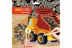 Avenir | Scratch Construction | Scratch Art Kit | Featuring Diggers and Construction Equipment. Fun DIY creative actibity kit | For Kids Ages 3+