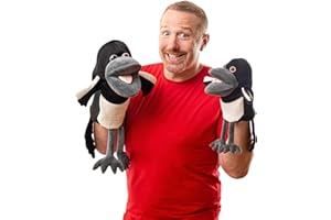 STEVE AND MAGGIE Steve und Maggie handpuppe – Maggie Magpie Hand Puppet for Kids 1+, Soft Bird Puppet for Pretend Play, Nursery Rhymes & Learning, Interactive Toddler Toy for Bedtime Story & Social Skills (Klein)