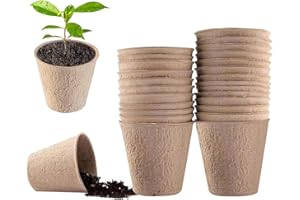 Dyiouxin 20 Piezas Macetas de Semillas de Biodegradables para Plántulas,Macetas Biodegradables Semilleros,Macetas Semillas Redondas,Macetas Biodegradable de Germinación para Cultivo de Plantas